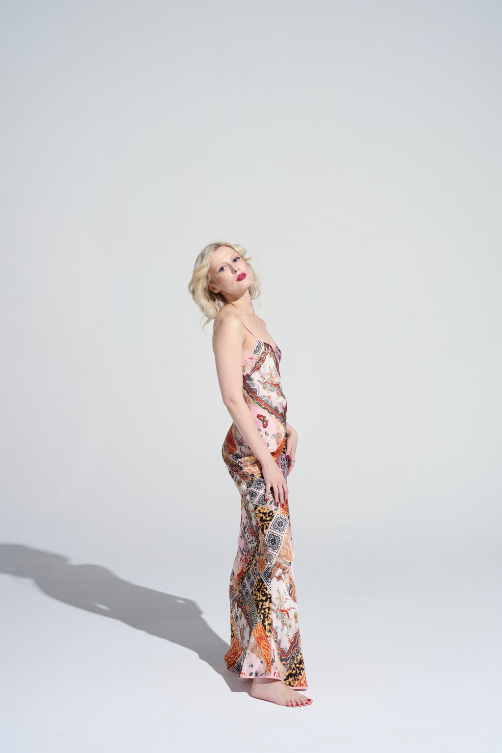 Roberto Cavalli Chinoiserie Floral Silk Gown, SS 2003