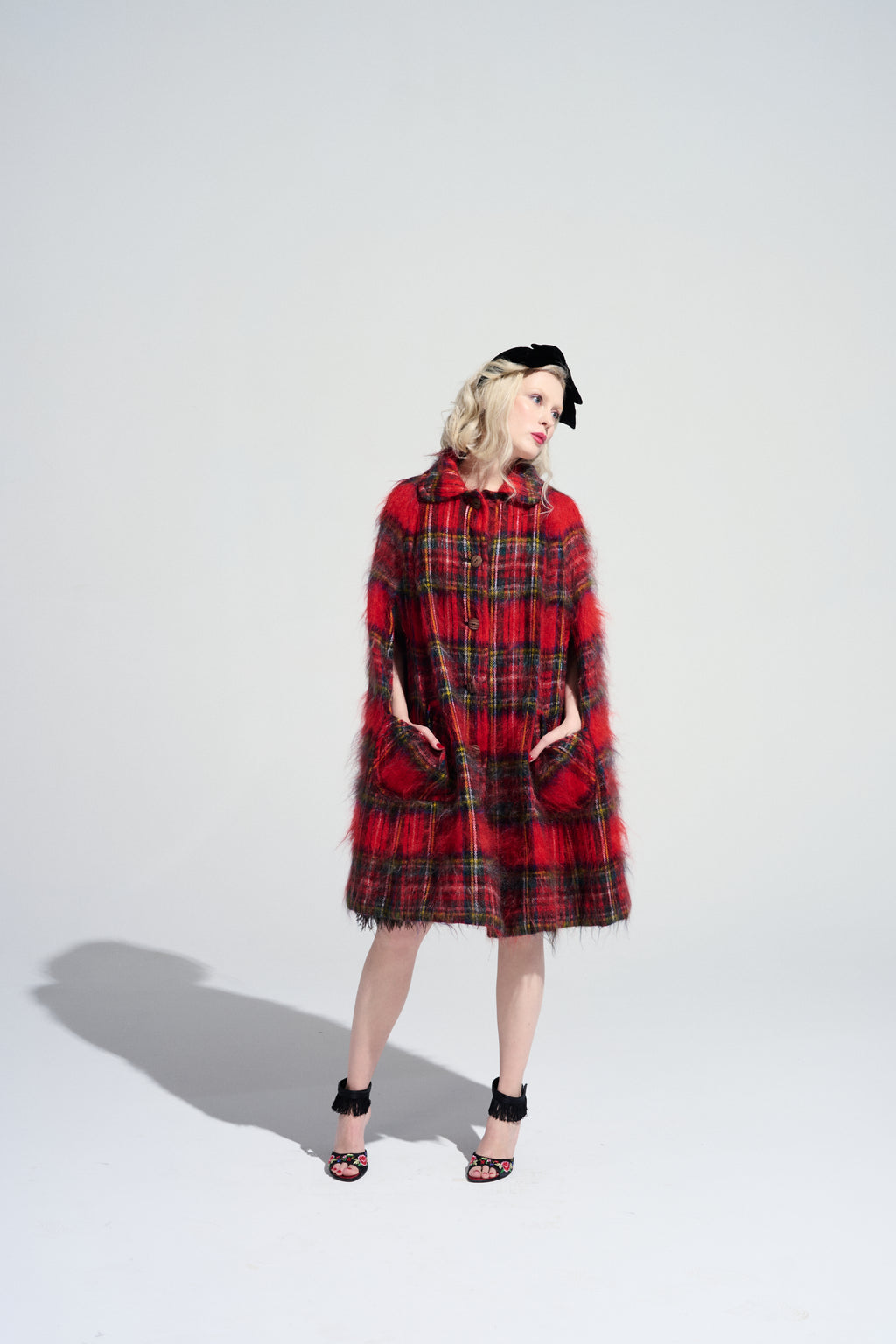 Vintage Scottish Tartan Mohair Cape, 1990s