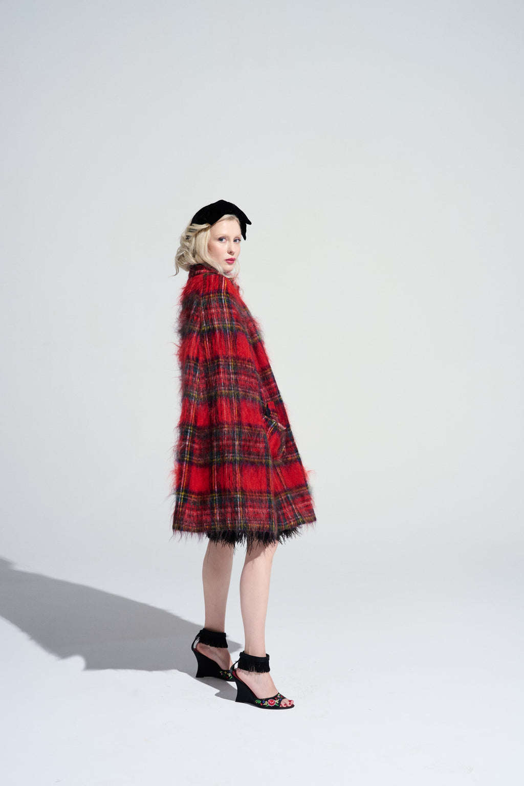 Vintage Scottish Tartan Mohair Cape, 1990s