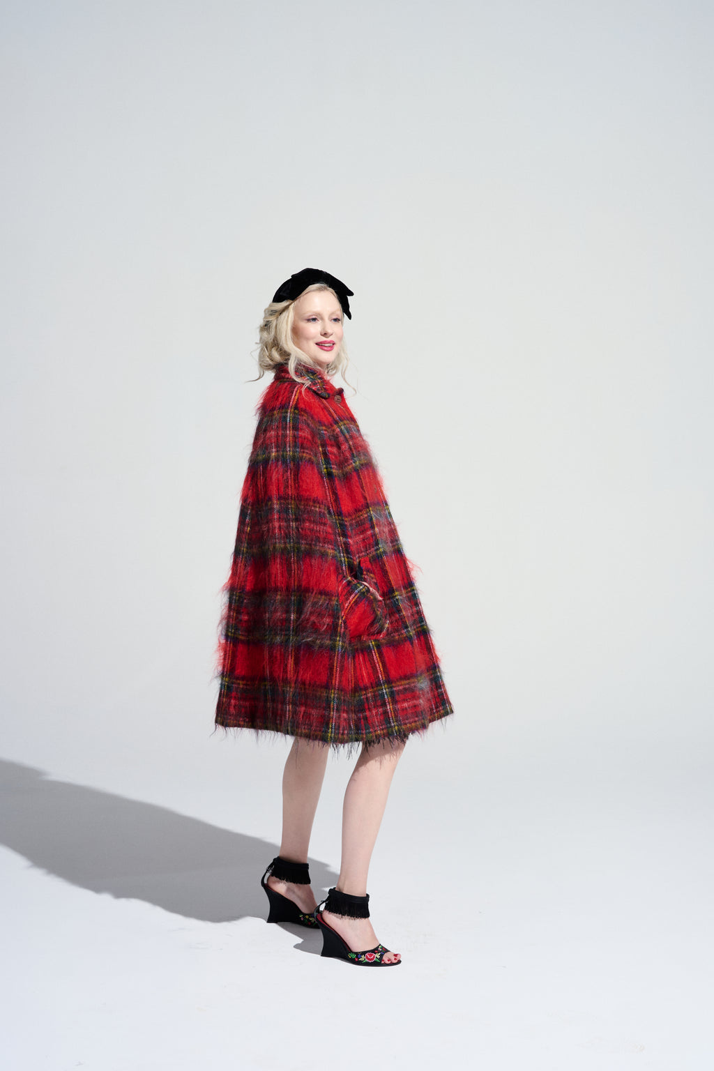 Vintage Scottish Tartan Mohair Cape, 1990s