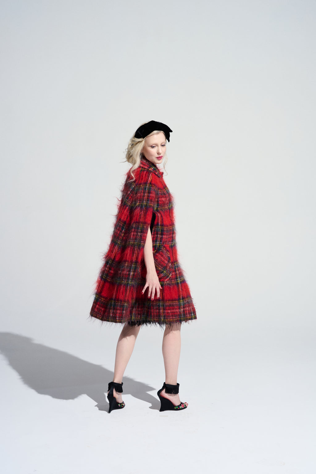 Vintage Scottish Tartan Mohair Cape, 1990s