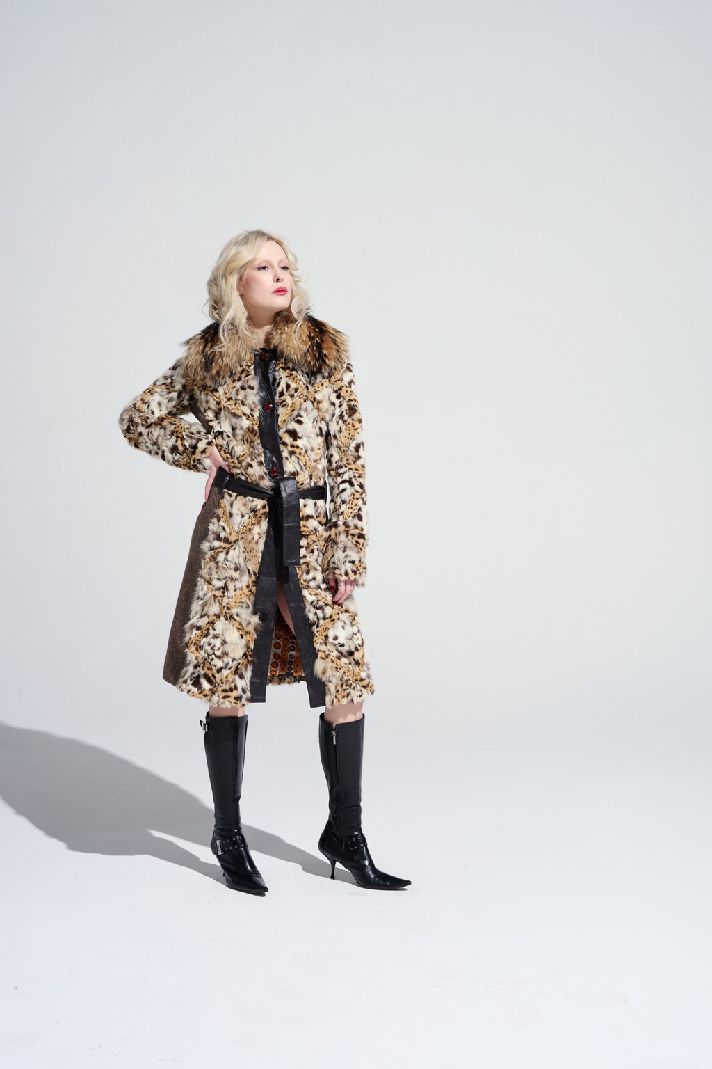Vintage leopard print D&G Fur Coat, 2000s