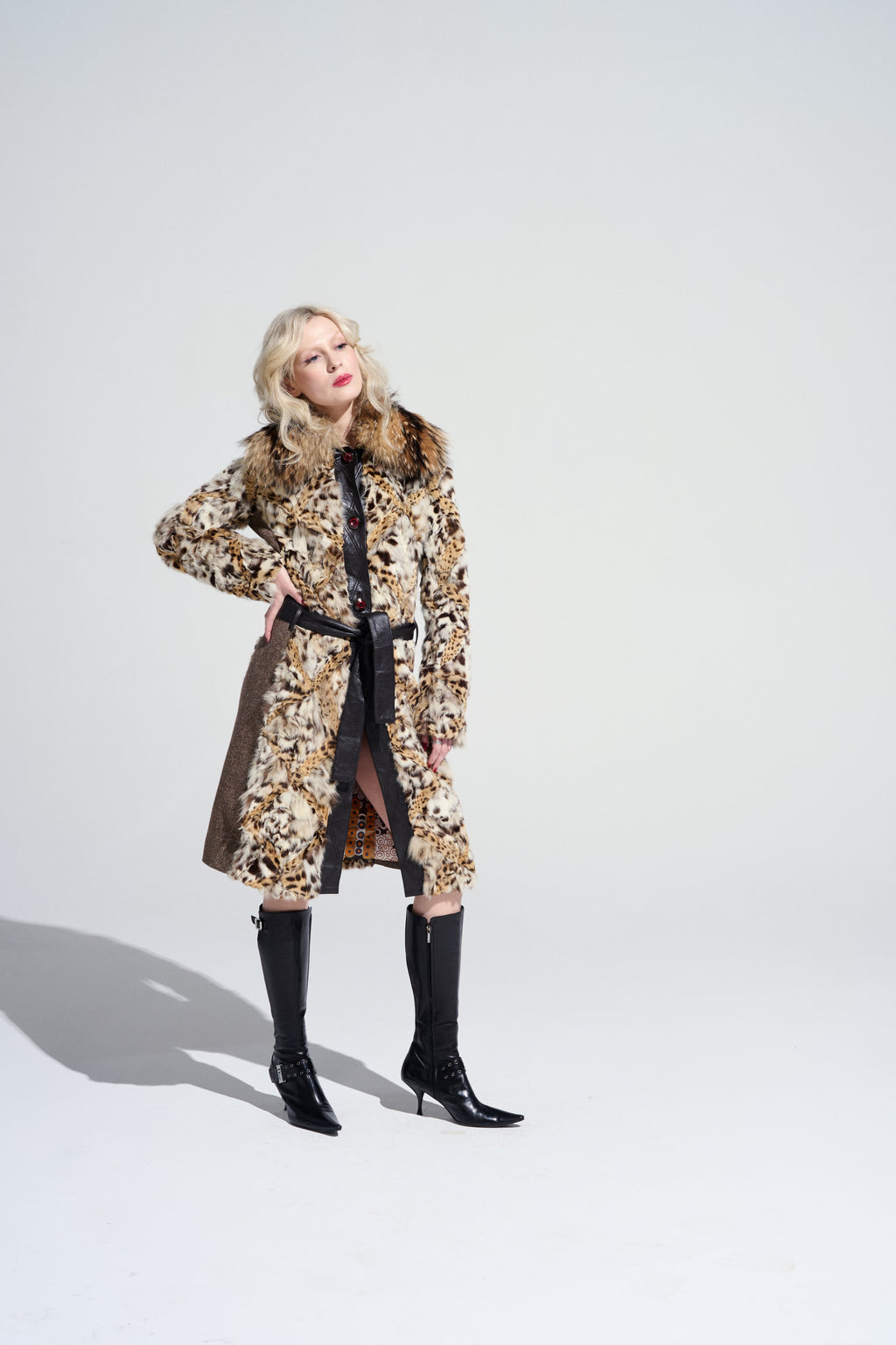 Vintage leopard print D&G Fur Coat, 2000s
