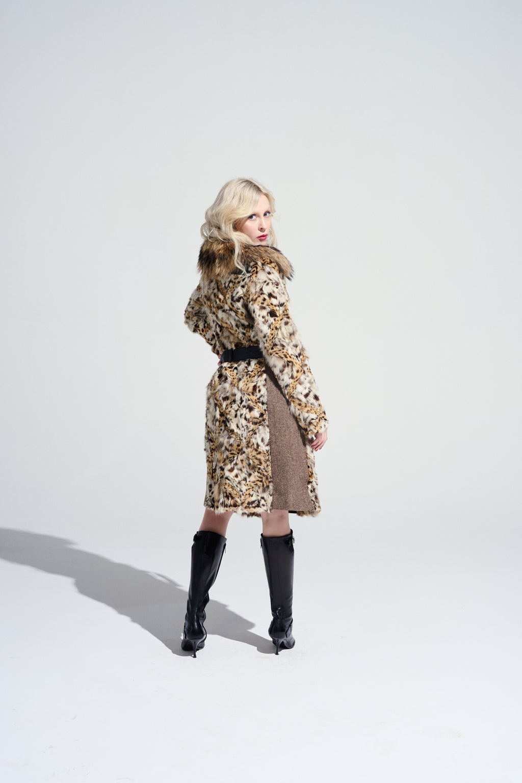 Vintage leopard print D&G Fur Coat, 2000s