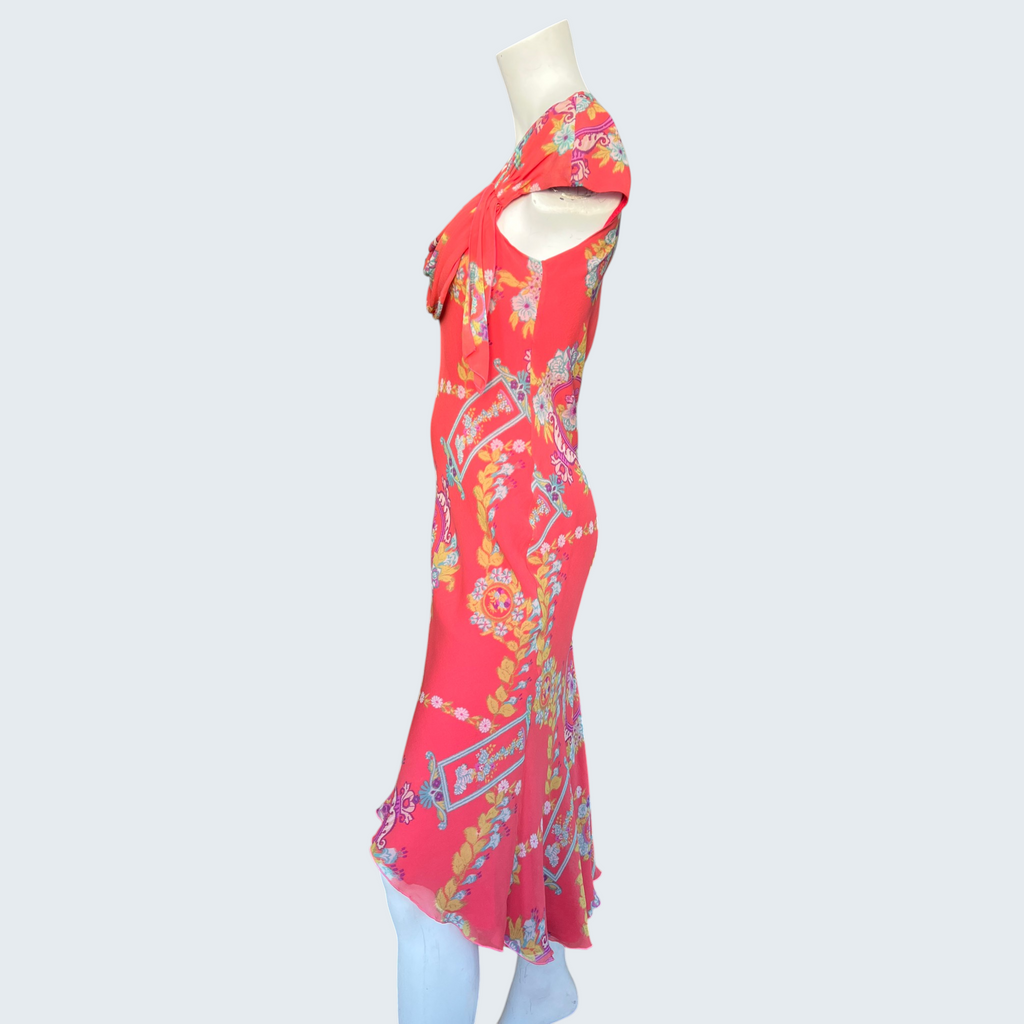 Emanuel Ungaro bias cut silk dress asymmetric hem vintage Y2K
