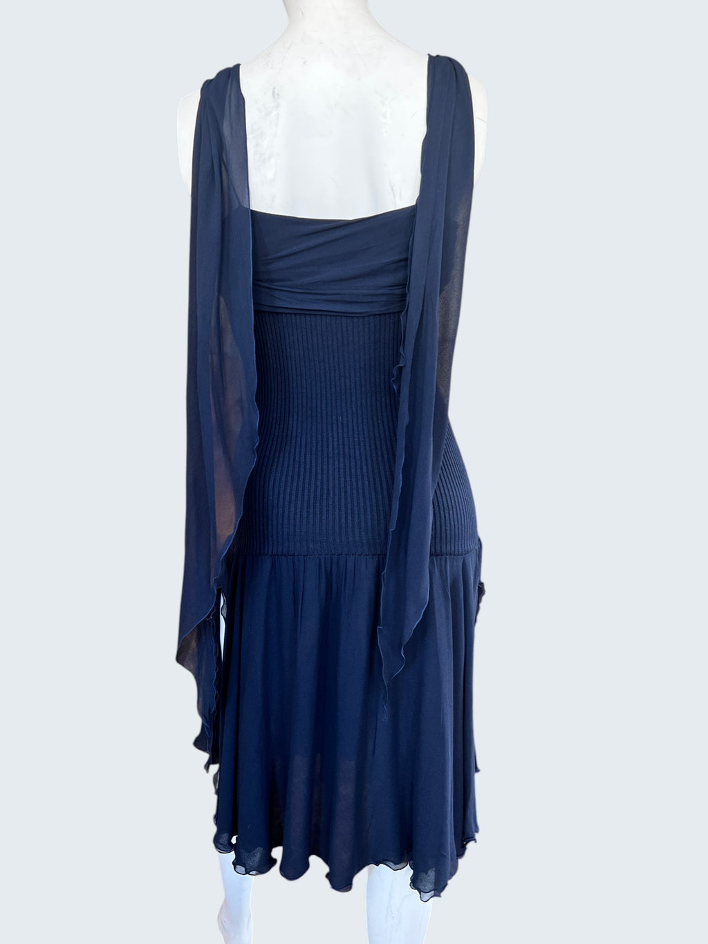 Vintage Valentino Night Navy Silk Slip Dress I 90s Vintage I Size IT 44