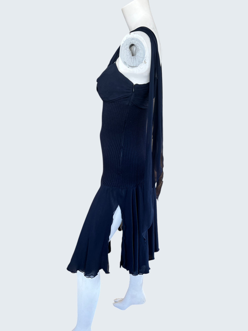 Vintage Valentino Night Navy Silk Slip Dress I 90s Vintage I Size IT 44