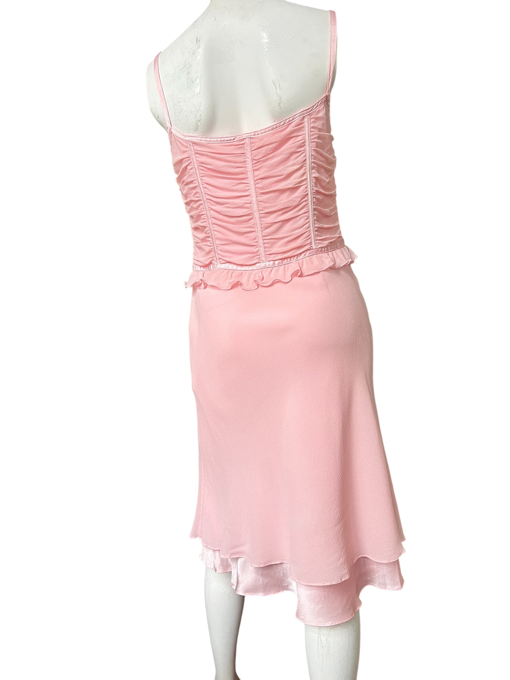 Vintage Escada 2000s 00s Y2K Pink Silk Lolita dress I Size 40